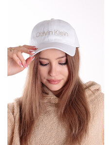 Calvin Klein Bílá kšiltovka CK Must Minimum Logo Cap