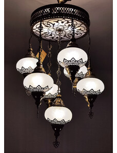Krásy Orientu Osmanský orientální lustr Ottoman - Sultan Set 6+1 kusů - ø skla 16 cm