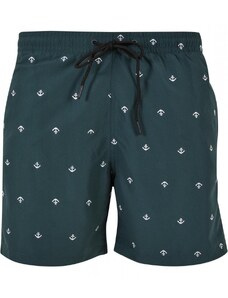 URBAN CLASSICS Embroidery Swim Shorts - anchor/bottlegreen/white