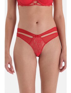 Dagi Red Brazilian Panties with Low-cut Back and String Detail