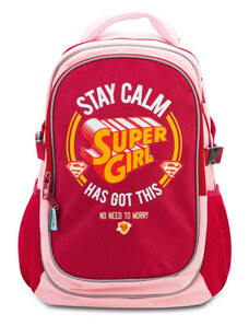 BAAGL Školní batoh s pončem Supergirl - STAY CALM