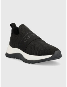 Calvin Klein dámské černé tenisky KNIT RUNNER SLIP ON