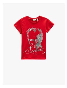 Koton Printed Red Girl's T-shirt 3skg10045ak