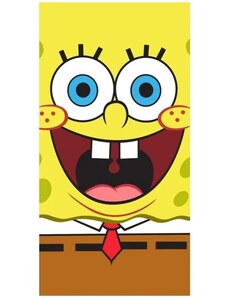 Carbotex Dětská plážová osuška Vysmátý SpongeBob - 100% bavlna s gramáží 300 gr./m2 - 70 x 140 cm