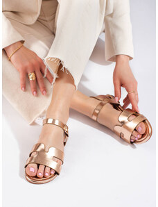 Zlaté ploché sandály Shelovet