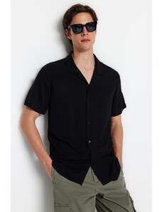 Trendyol Black Regular Regular Fit Crew Neck 100% Viscose Short Sleeve Summer Shirt