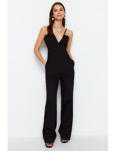 Trendyol Black Halterneck Denim Overalls