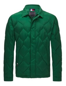Tommy hilfiger, lehká péřová bunda s kosočtvercovým prošíváním zelená