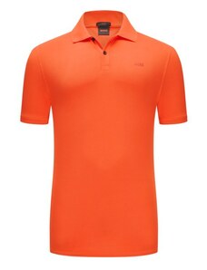 Boss orange, polo tričko z bavlny s potiskem loga červená