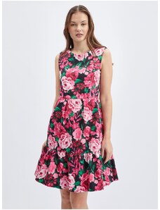 Orsay Černo-růžové dámské květované šaty - Dámské