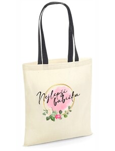 TRIKOO Bavlněná nákupní taška Nejlepší babička (floral)