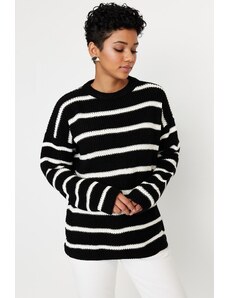 Trendyol černý pletený svetr se širokým střihem