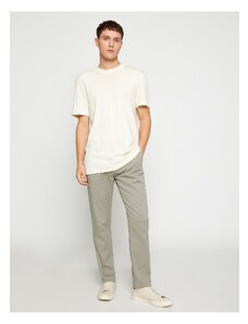 Koton Basic Gabardine Trousers Slim Fit Buttoned Pocket Detailed