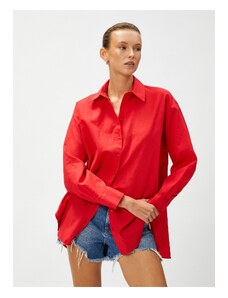 Koton Linen Shirt Oversize Long Sleeve