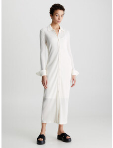 Calvin Klein | Crepe Rib šaty | Bílá