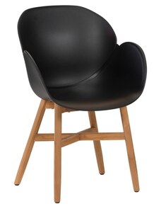 Hoorns Černá plastová zahradní židle Cait