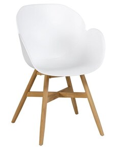 Hoorns Bílá plastová zahradní židle Cait