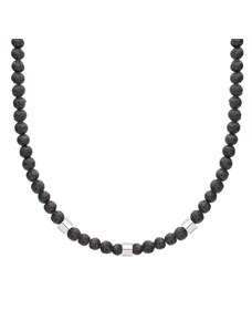 Manoki Pánský korálkový náhrdelník Maurice - 6 mm lávový kámen