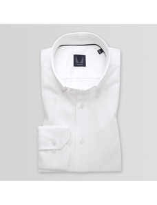 Willsoor Pánská slim fit košile v bílé barvě s hladkým vzorem 15062