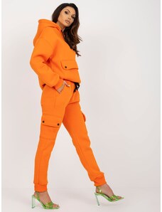 Fashionhunters Oranžová tepláková souprava s oversized mikinou