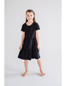 MALLER Dětské letní tričkové šaty BASIC černé - 110/116
