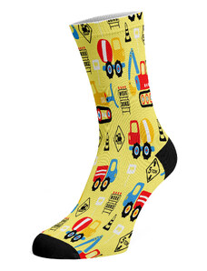 Walkee dětské ponožky - Staveniště Barva: Žlutá, Velikost: 31-35