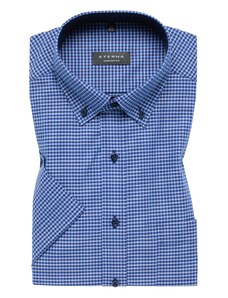 Pánská košile Eterna Comfort Fit "Karo Popeline " s krátkým rukávem - kostkovaná Modrá 8917K144_09