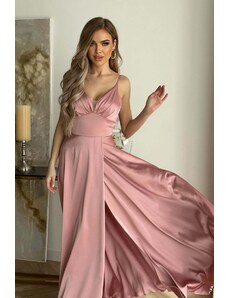 Bicotone Světle růžové dlouhé šaty Amanda