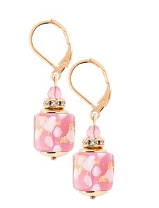 Dámske Náušnice Dream of Pink s 24karátovým zlatem v perlách Lampglas - /