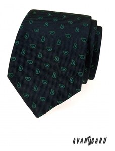 Modrá kravata se zeleným motivem Avantgard 559-3007