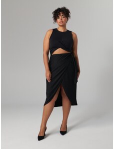 Sinsay - Midi sukně s ozdobným vázáním - černá