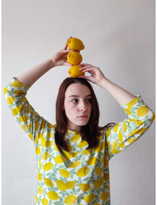 Elegan Rovné šaty s kapsami - žluté citronové