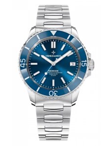 Stříbrné pánské hodinky Venezianico s ocelovým páskem Nereide 3121502C Blue 39MM Automatic