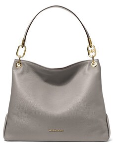 Michael Kors Trisha large kožená kabelka shoulder bag pearl gray šedá