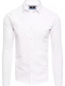 BASIC Bílá elegantní jednobarevná pánská košile