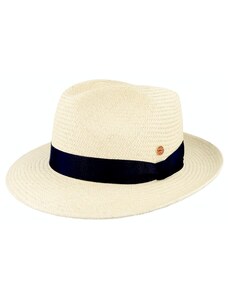 Exkluzivní panamský klobouk - Fedora s černou stuhou - ručně pletený, UV faktor 80 - Mayser Torino