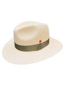 Luxusní panamský klobouk Fedora s zelenou stuhou - ručně pletený, UV faktor 80 - Ekvádorská panama - Mayser Gedeon