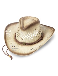Béžový slaměný western klobouk - Stars and Stripes - ORLANDO