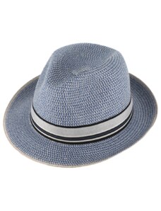 Letní modrý fedora klobouk od Fiebig - Traveller Melange