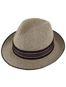 Letní béžový fedora klobouk od Fiebig - Traveller Melange