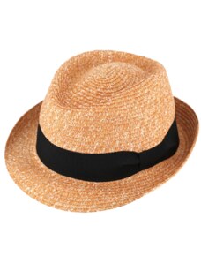 Letní oranžový klobouk Trilby od Fiebig - Trilby Melange