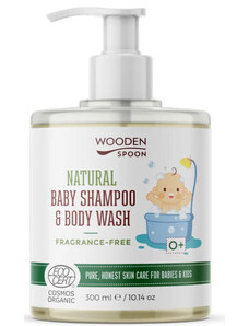 Wooden Spoon WoodenSpoon Dětský sprchový gel a šampon na vlasy 2v1 bez parfumace 300 ml