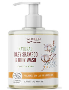 Wooden Spoon WoodenSpoon Dětský sprchový gel a šampon na vlasy 2v1 Cotton Kiss 300 ml