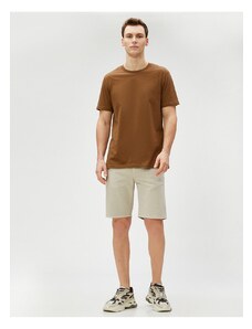 Koton Bermuda Gabardine Shorts With Pocket Detailed Buttons Cotton