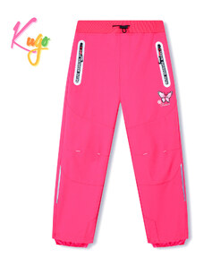 Dívčí nezateplené funkční softshellové kalhoty KUGO HK3113 - celo růžové