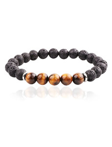 Sam's Artisans Korálkový náramek Lava Stone & Tiger Eye INRM224