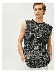 Koton Space Printed Singlets Crew Neck