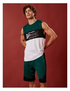 Koton Oversize Sports Tank Sleeveless Basketball Printed Color Block Breathable Fabric