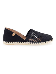 Verbenas, černé espadrilky Carmen crochet