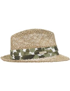 SEEBERGER Slaměný klobouk z mořské trávy s barevnou stuhou - Trilby